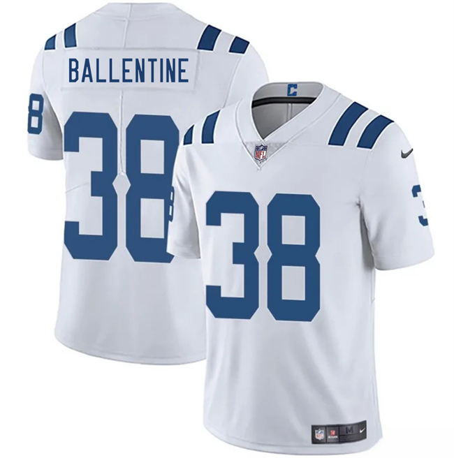 Men's White Indianapolis Colts #38 Corey Ballentine 2025 Vapor Limited Stitched Football Jersey